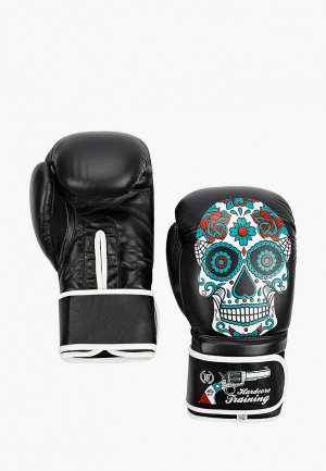 Перчатки боксерские Hardcore Training Santa Muerte. Цвет: черный