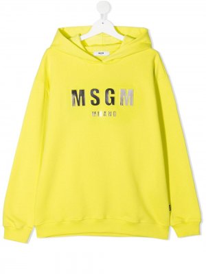 Толстовка с логотипом Msgm Kids. Цвет: желтый