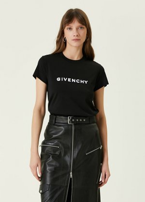 Черная футболка с логотипом Givenchy. Цвет: черный