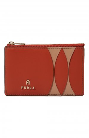 Кожаный футляр для кредитных карт Furla. Цвет: оранжевый