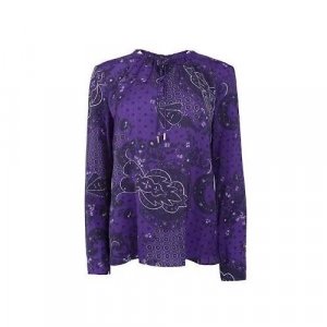 Блуза , размер 44, фиолетовый MANGO. Цвет: фиолетовый