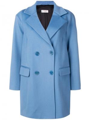 Двубортное пальто Alberto Biani. Цвет: синий