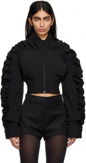 Черная спортивная куртка с присборками , цвет Black Han Kjobenhavn