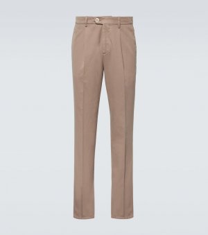 Узкие брюки чинос из хлопка , коричневый Brunello Cucinelli