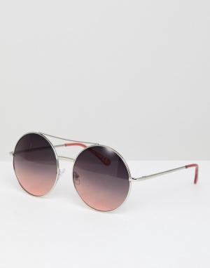 Солнцезащитные очки с градиентными стеклами Missguided. Цвет: серебряный