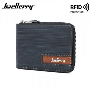 Мужской модный кошелек на молнии RFID-защитный держатель для карт Деловые короткие кошельки Baellerry