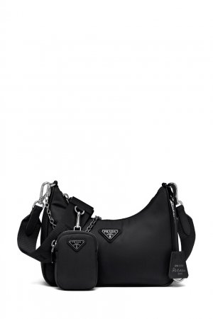 Черная текстильная сумка Re-Edition 2005 Prada. Цвет: черный