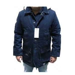 Куртка джинсовая с капюшоном 12031DB 3XL XXXL Темно-Синий Montana. Цвет: синий