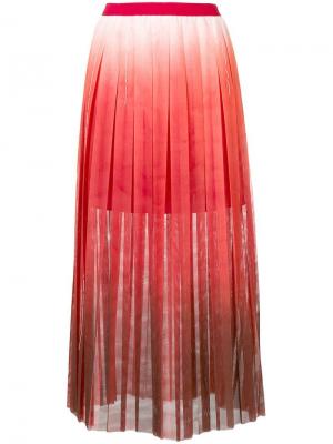 Плиссированная юбка с эффектом омбре Aviù. Цвет: красный