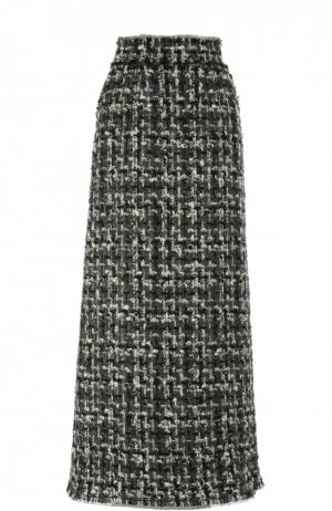 Буклированная юбка-макси прямого кроя Dolce & Gabbana. Цвет: серый
