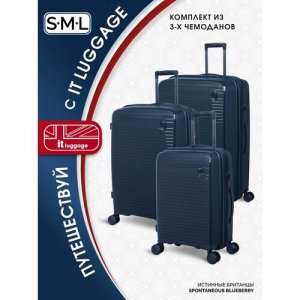Комплект чемоданов , 3 шт., 161 л, размер XXL, синий IT Luggage. Цвет: синий
