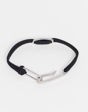 Черный браслет-шнурок ID Icon Brand
