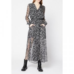 Платье , натуральный шелк, макси, размер 42, черный Max & Moi. Цвет: черный