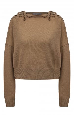 Кашемировый пуловер Prada. Цвет: бежевый