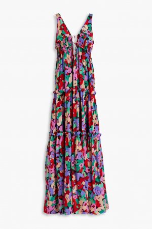 Платье макси из вуали Myla с присборками хлопка и шелка , многоцветный Nicholas
