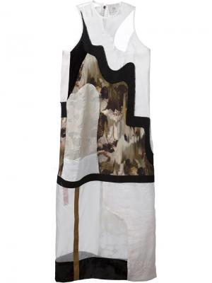Платье-шифт с панельным дизайном Anne Sofie Madsen. Цвет: белый