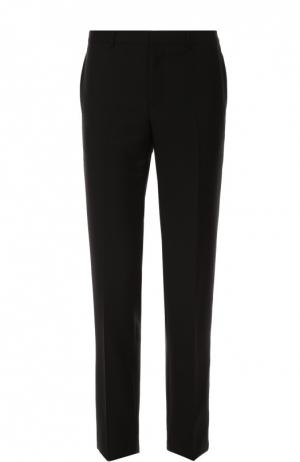 Шерстяные брюки прямого кроя с декоративной цепью Givenchy. Цвет: черный