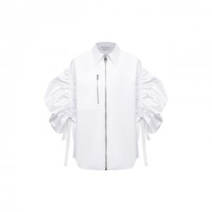 Хлопковая блузка Alexander McQueen. Цвет: белый