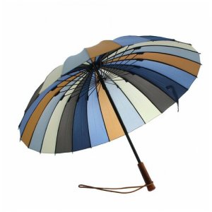 Зонт-трость Три Слона 2400 голубой механика, 24 спицы. Цвет: коричневый/серый/голубой/желтый