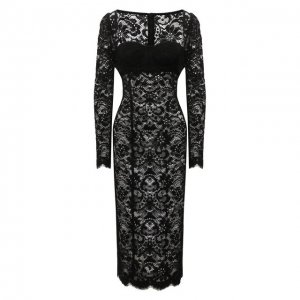 Хлопковое платье Dolce & Gabbana. Цвет: чёрный