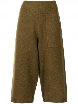 Укороченные трикотажные брюки Tibi. Цвет: коричневый