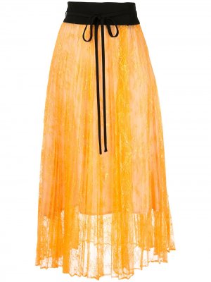 Плиссированная юбка миди Mame Kurogouchi. Цвет: orange