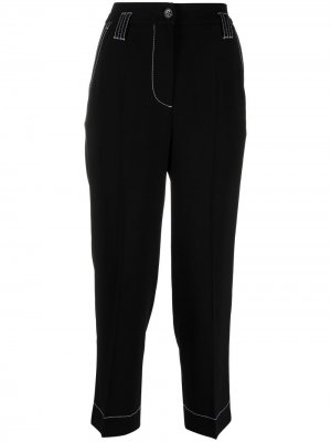 Укороченные брюки с контрастной строчкой Brag-wette. Цвет: черный