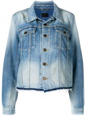 Джинсовая куртка с эффектом потертости Saint Laurent. Цвет: синий