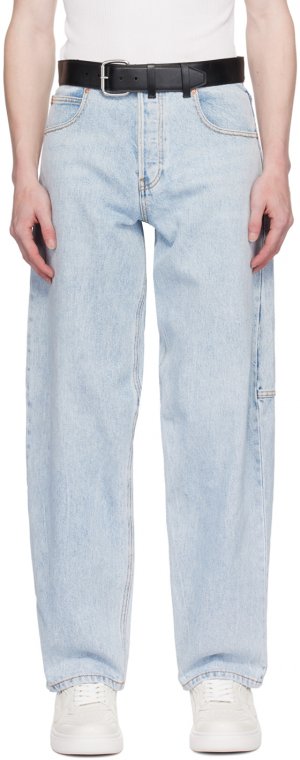 Синие джинсы с поясом Alexander Wang