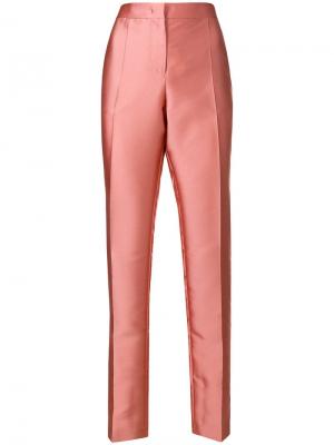 Классичекие брюки с металлическим отблеском Alberta Ferretti. Цвет: розовый