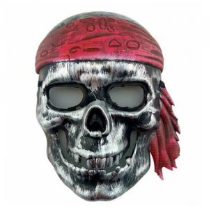 Маска Пират, серебряный череп Happy Pirate. Цвет: серый