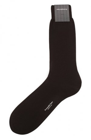 Хлопковые носки Zegna. Цвет: коричневый