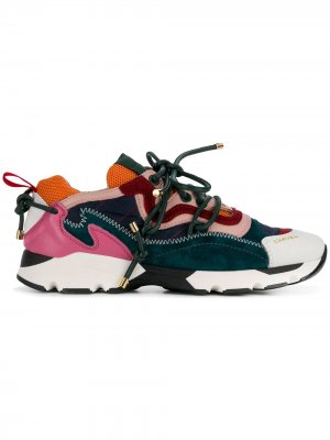 Colour block lace-up sneakers Carven. Цвет: зеленый