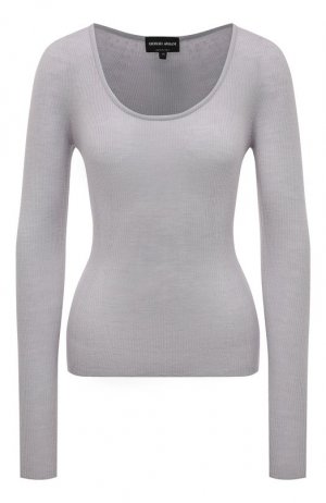 Шерстяной пуловер Giorgio Armani. Цвет: серый