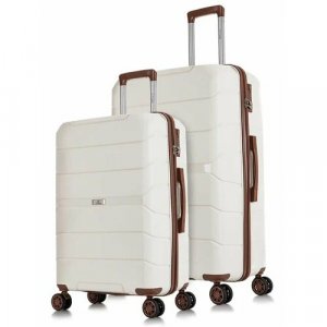 Комплект чемоданов Lcase Singapore, 2 шт., 124 л, размер M/L, белый L'case. Цвет: белый