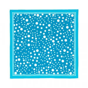 Платок ,65х65 см, голубой, белый Павловопосадская платочная мануфактура
