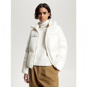 Пуховик New York Down Relaxed Puffer Jacket, размер L, белый TOMMY HILFIGER. Цвет: белый