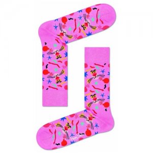 Носки , 2 пары, уп., размер 25, розовый Happy Socks. Цвет: розовый