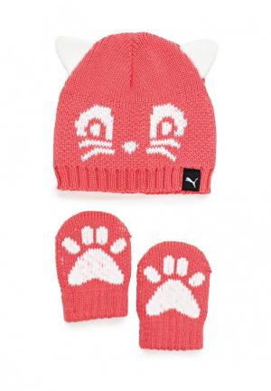 Комплект шапка и перчатки Puma PU053CGKNF30. Цвет: розовый