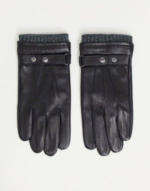 Перчатки из натуральной кожи -Черный цвет Paul Costelloe