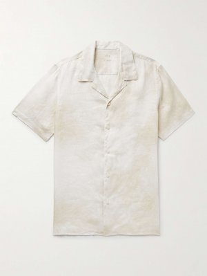 Льняная рубашка с воротником-стойкой Baker ALTEA, кремовый Altea