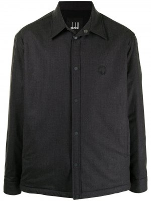 Куртка-рубашка с вышитым логотипом Dunhill. Цвет: серый