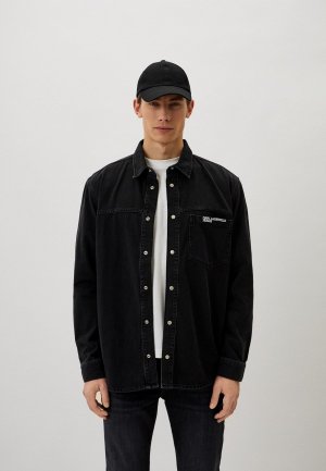Рубашка джинсовая Karl Lagerfeld Jeans. Цвет: черный