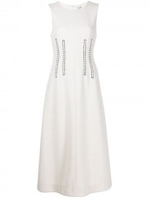 Фактурное платье с контрастной строчкой Jason Wu. Цвет: белый