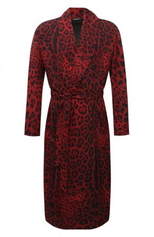 Халат из вискозы Dolce & Gabbana. Цвет: красный