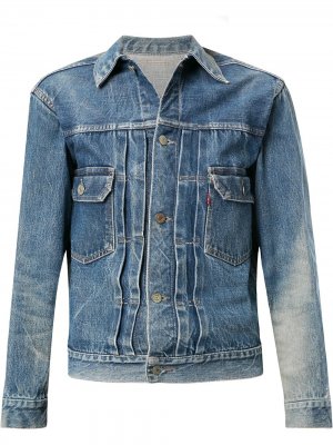 Джинсовая куртка 1950-х годов на пуговицах Fake Alpha Vintage. Цвет: синий