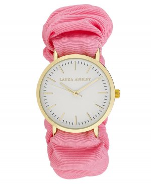 Женские кварцевые розовые часы с резинкой на тканевом ремешке, 35 мм , розовый Laura Ashley