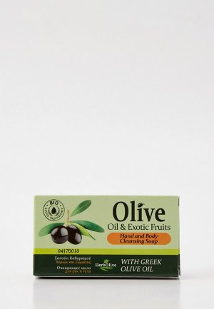 Мыло HerbOlive оливковое с экзотическими фруктами, 90 г. Цвет: оранжевый