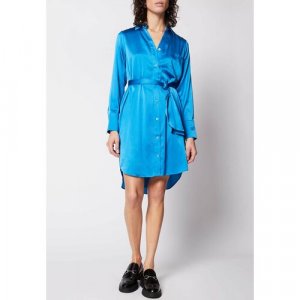Платье, натуральный шелк, размер 36, синий Max & Moi. Цвет: синий