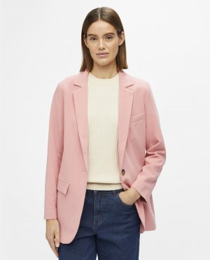Женский прямой пиджак на пуговице , светло-розовый Object
